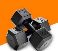 RSN Black PVC Dumbbell Set, 1 Pair Dumbbells, Hex Dumbbells, Home Gym 5KGS X 2PCS Fixed Weight Dumbbell (5 kg)