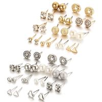 Shining Diva Fashion Latest pairs Earrings Combo Set Crystal Pearl Stud Earrings for Women