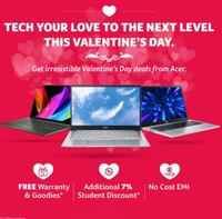 Acer Valentine’s Day Sale - Up to 55% Off on Free Warranty & Goodies + Extra 7% Discount For Students