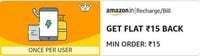 Get Flat Rs 15  Back cashback  on Minimum   Recharge / Bill   of Rs 15  can be user specific 