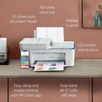 HP DeskJet Plus 4123 Multi-function WiFi Color Inkjet Printer with Voice Activated Printing Google Assistant and Alexa  (White, Ink Cartridge)