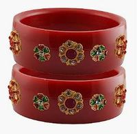 Red Stone Stud Acrylic Bangle Starts From Rs.82