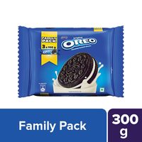 (Pack of 3x100g) Cadbury Oreo Vanilla Flavour Cookie Sandwich Cream Biscuit, (Pack of 3x100g) Family Pack