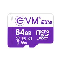 EVM Elite 64GB MicroSDXC Class 10 U3 V30 Memory Card Read Speed 100 mb/s Compatible with Mobile Phones, Cameras, CCTV’s & Drones - Fast Data Transfer with CPRM Standard Highest Security