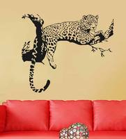 Decals Design 'Animal Leopard on Branch' Wall Sticker (PVC Vinyl, 60 cm x 45 cm x 1 cm, Black)