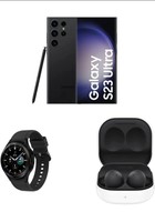 Samsung Galaxy S23 Ultra 5G (Phantom Black, 12GB, 256GB Storage) Galaxy Watch4 Classic Galaxy Buds 2  