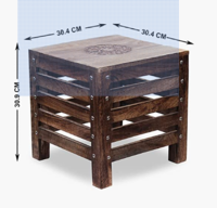 Home Centre Glory Mango Wood Stool - Brown