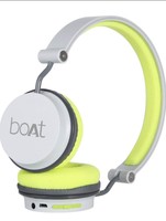 boAt Rockerz 400 Bluetooth On Ear Headphones With Mic With Upto 8 Hours Playback & Soft Padded Ear Cushions(Grey/Green)