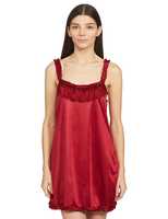 Klamotten Women's Satin Solid Midi Nightwear