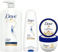 Dove Intense Repair Shampoo + Conditioner + Mask Combo | For Dry and Damaged Hair | Enriched with Fibre Actives | Strengthening Shampoo for Smooth & Strong Hair