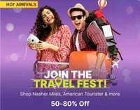 Flipkart : Travel Fest : Flat 80%  Off