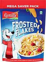 Kwality Frosted Flakes - Made with Golden Corns, 99% Fat Free, Natural Source of Vitamin, Iron and Protein 1Kg [Pack of 1]