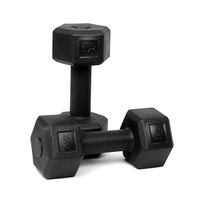 FitBox Sports Exlusive Octa PVC Dumbbells 2kg (1kg x 2)) Black
