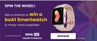 Tata 1mg Spin The Wheel - Chance To Win boAt Smartwatch, Discount Coupons On Medicines