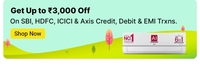Get Up to ₹3,000 Off on SBI, HDFC, ICICI and Axis Debit/Credit cards and EMI Transactions