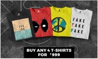 Buy Any 4  T-shirt For  @999