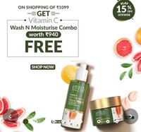 FREE Vitamin C Wash N Moisturise Combo worth Rs 940 on cart value of Rs 1099