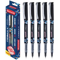 Reynolds Trimax Liquid Gel Pens | Needle Point (0.5mm) | Black Ink | 5 Count