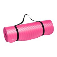 Amazon Basics 13mm Extra Thick NBR Yoga and Exercise Mat with Carrying Strap, Pink