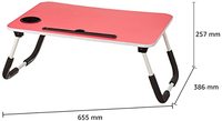 Amazon Brand - Solimo Mira Multi-Purpose Laptop Table with Cup Holder (Pink)