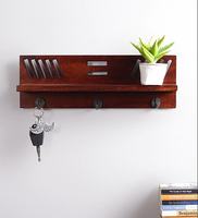 Wall Shelf with Key Holder in Brown colour by Craft Tree at ₹ 139