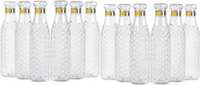 AneriDEALS Crystal Clear Water Bottle for Fridge for Home Office Gym School Bo, Unbreakable 1000 ml Bottle  (Pack of 12, Clear, Plastic)