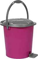 Kuber Industries Durable Plastic Pedal Dustbin|Waste Bin|Trash Can For Kitchen & Home With Handle,7 Litre (Pink)