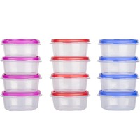 Limited-time deal: Cutting EDGE SuperSturdy Mini Eco Plastic Tiny Container Set for Pickle, Sauces, Spices, Dry fruits, Travelling, 125ml, 12-Pieces, Multicolour