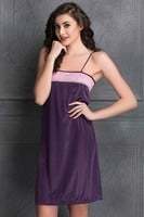 Satin Short Nighty With Lace