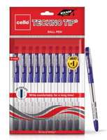 Cello Technotip Ball Pen  (Pack of 10, Blue, Clear)