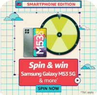 Smartphone Edition Spin and Win Samsung Galaxy M33 5G and More* 