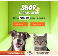 Supertails : Upto 70% Off on Pet Supplies  + 10% Extra Off  on ICICI Bank Credit Cards 