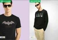 Upto 77% off on men's top top wear + Buy 3 for ₹ 999