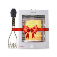 (Lowest Price) Lifelong LLQHIR01 Infinia 800 W Quartz Room Heater with 2 Power Setting (White) & 1000 W Immersion Rod (Black) Super Combo for Winters ( ISI Certified, 1 Year Warranty)