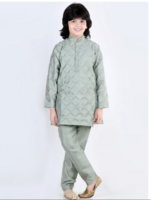 Aj DEZInES Boys Green Embroidered Kurta with Pyjamas