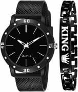 stylish King Dial Analog Wrist Watch And King Bracelet For Boy And Men Stylish King Watch Analog Watch - For Men