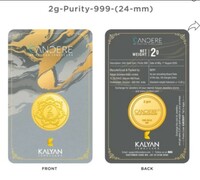 Kalyan Jewellers GCC0002 24 (999) K 2 g Yellow Gold Coin 11020/- from PNB CREDIT CARD