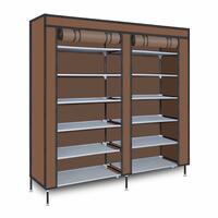 Smart Homez 12 Level Collapsible Twin Shoe Rack/Cabinet, Snap-Connect Steel Frame with Dura-Light Fabric Cover (Brown)