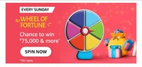 Sunday Wheel of Furtune : Win 75000