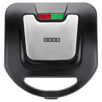 USHA 750 Watts 2 Automatic Sandwich Toaster (Non Stick Fixed Plate, 400114272SST, Black)