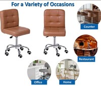 (Pack of 2) Da URBAN® Cadbury Height Adjustable & Revolving Bar Stool / Kitchen Chair with Wheels (Beige)