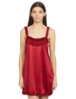 Klamotten Women's Satin Solid Midi Nightwear (Kn77_Maroon_Free Size_Maroon_Free Size)