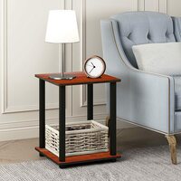 Acco & Deco 2 Tier Wooden Multipurpose Turn-n-Tube Engineered Wood End Table Beside Sofa Side Table