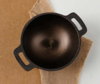 The Indus Valley Black Cast Iron 18.5 cm Non-Stick Kadai (1 L)