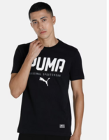 Puma Men Black Typography Printed T-shirt