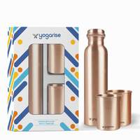  Copper Bottle with 2 Glasses/Tumblers Eco-Friendly (Pack of 3)