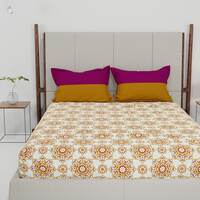 Trident Feather Tales Bed Sheet Set with 2 Pillow Covers