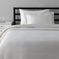 Amazon Basics Microfiber Comforter Cover Set With Pillow Cover - Single (66X90-Inch, 2-Piece, Grey Crosshatch) 