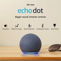 All-New Echo Dot (5th Gen, 2023 release) | Smart speaker with Bigger sound, Motion Detection, Temperature Sensor and Alexa| Blue