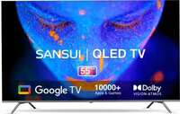 Sansui 140 cm (55 inch) QLED Ultra HD (4K) Smart Google TV With Dolby Vision and Dolby Atmos, Black(JSW55GSQLED)